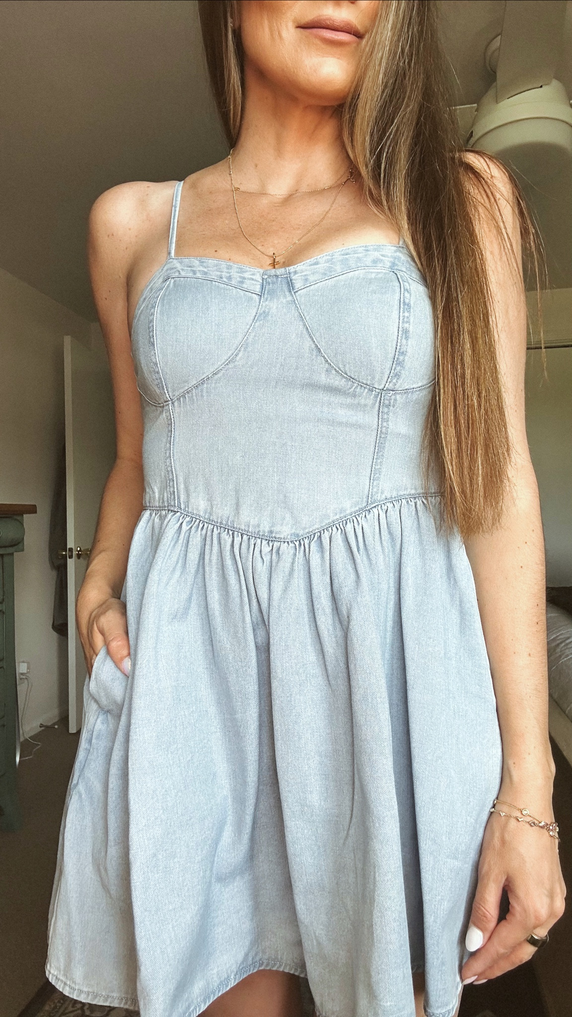 Cutest denim dress ever! So cute for a country concert. This summer outfit is perfect for a summer date night. Wearing size XS in this adorable summer dress. 😎

#LTKsalealert #LTKSeasonal #LTKtravel