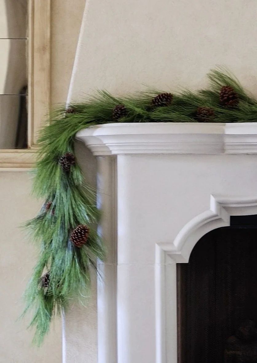 Faux Long Pine Needle and Pinecone Christmas Garland - 72" | Afloral