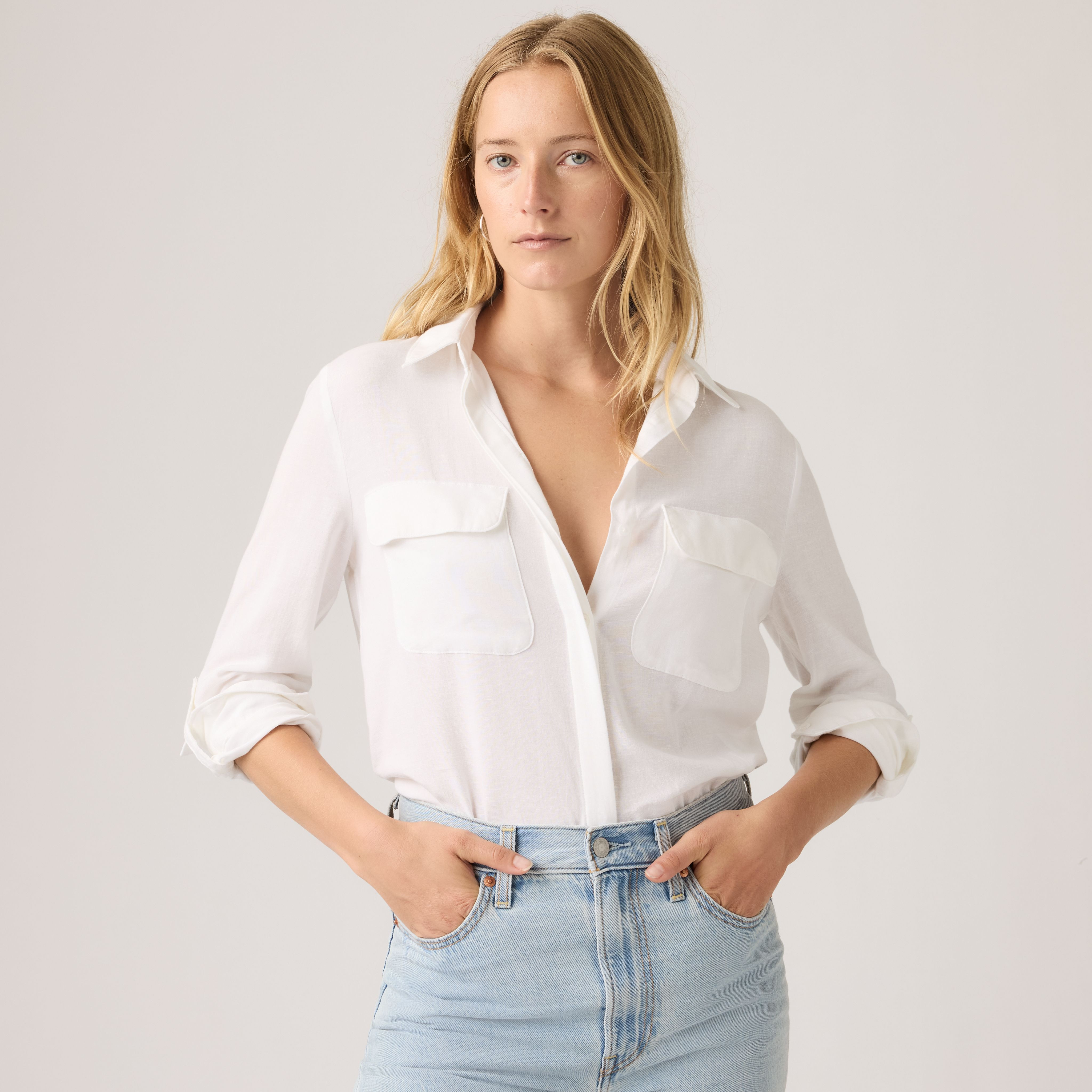 Levi's Elaine Utility Linen Button Up Shirt - Women's XS | Levi's US
