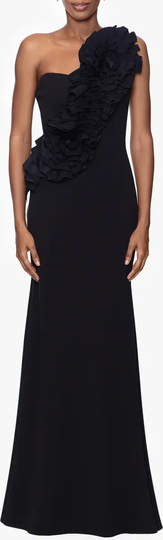 Rosette One-Shoulder Trumpet Gown | Nordstrom