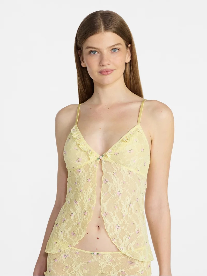 No Boundaries Lace Flyaway Cami Top, Women's XS-XXXL | Walmart (US)