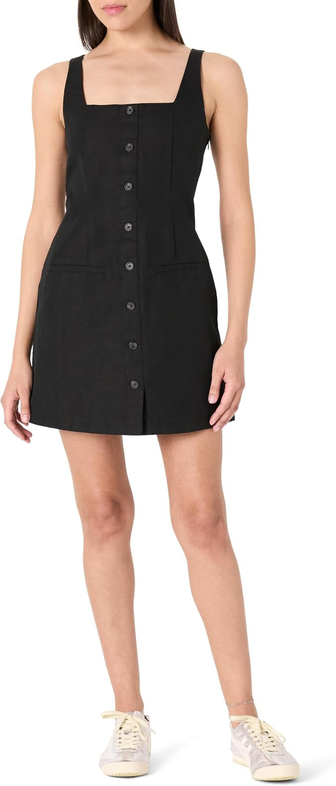The Drop Women's Plus Size Amira Button Down Linen Mini Dress | Amazon (US)