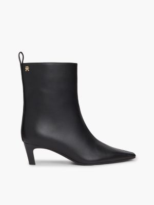 Tommy Hilfiger Women's Leather Kitten-Heel Ankle Boot - Black - US 6.5 / EU 37 | Tommy Hilfiger (US)