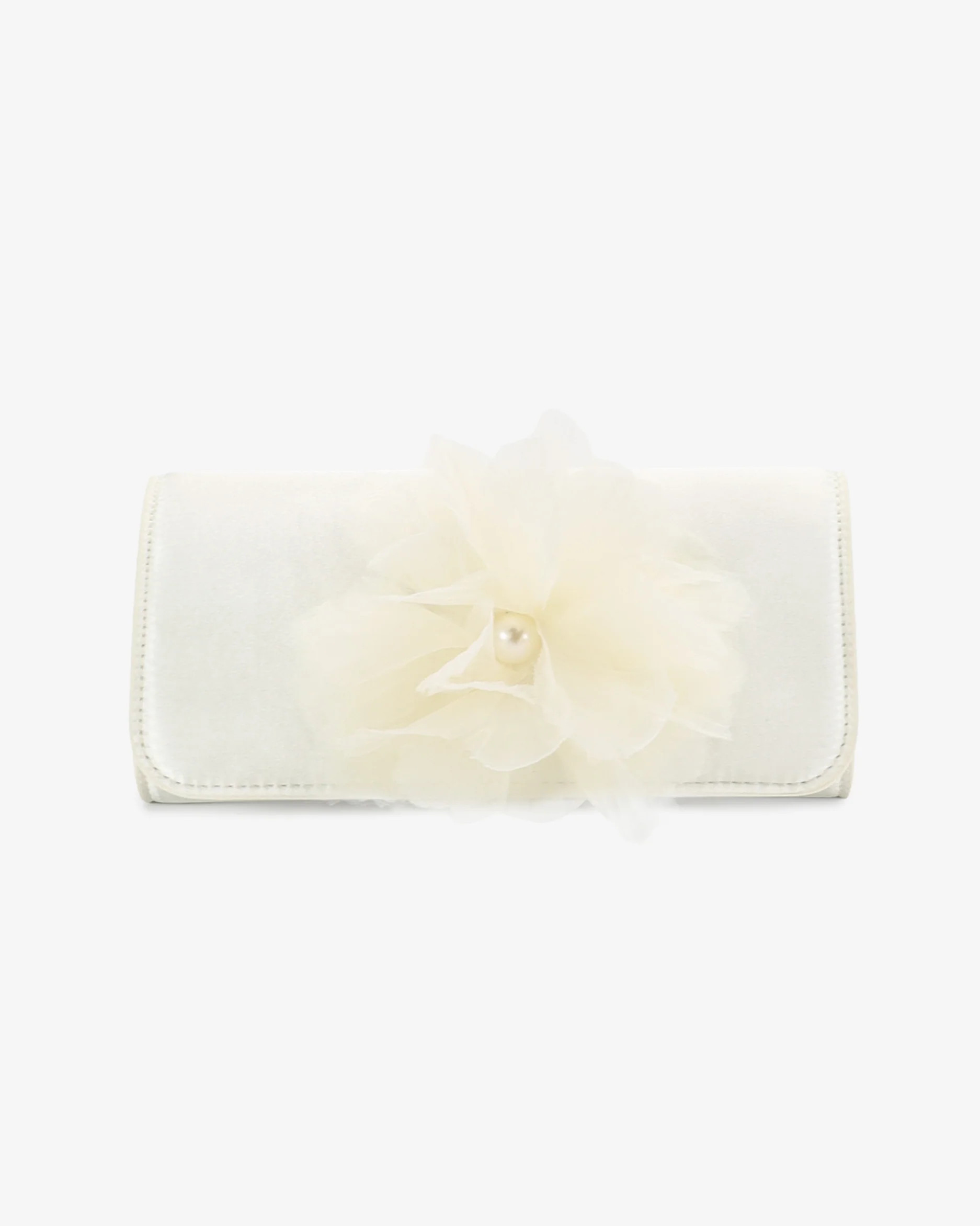 Satin Wedding Clutch with Ophelia Flower | Kailee P.