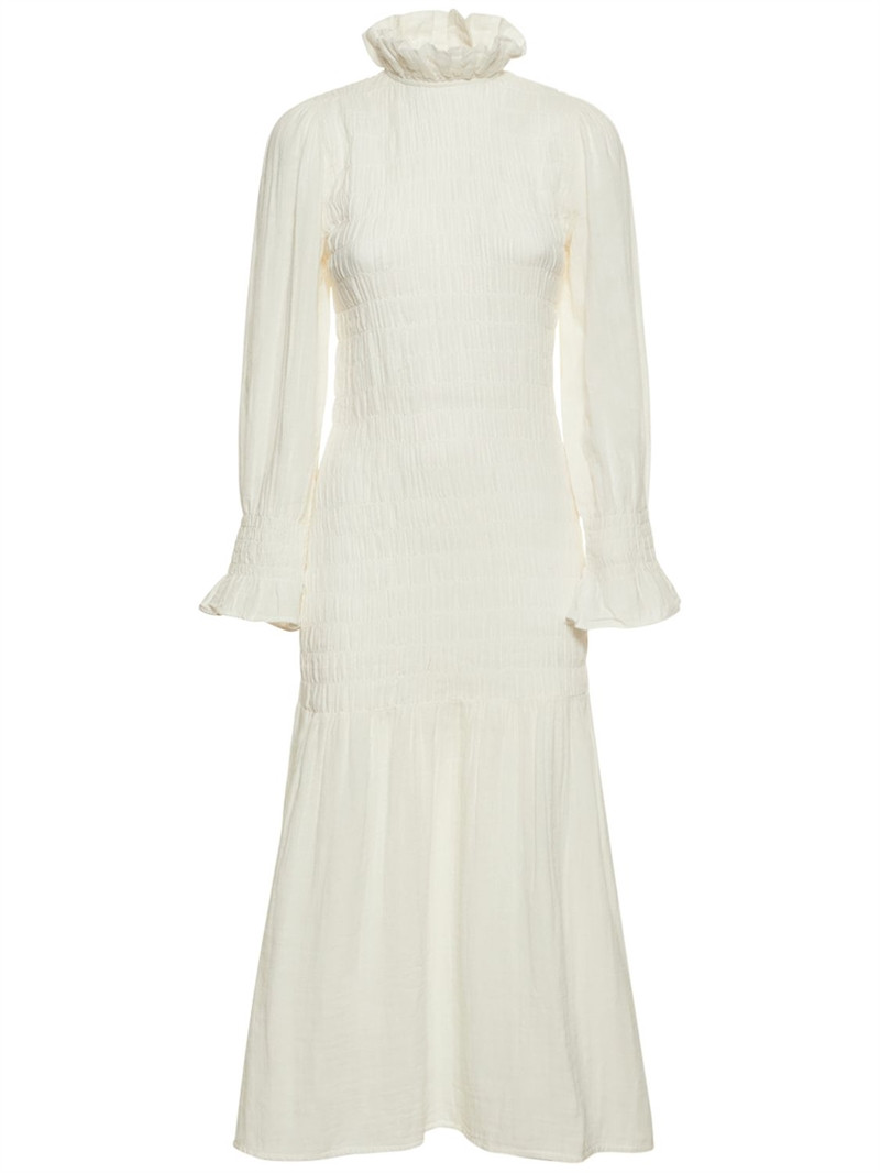 Aleria smocked midi dress - Maria de la Orden - Women | Luisaviaroma | Luisaviaroma