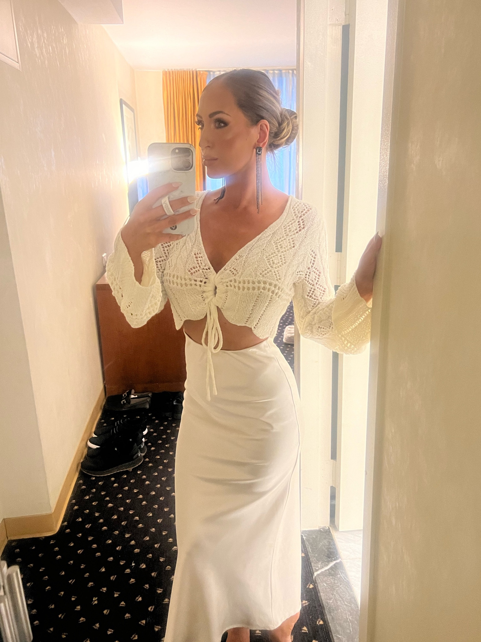 white crop sweater with silk skirt🥰
Sweater: small
Skirt: small
Shoes and purse not pictured but linked below!!

#LTKSeasonal #LTKStyleTip #LTKFindsUnder50