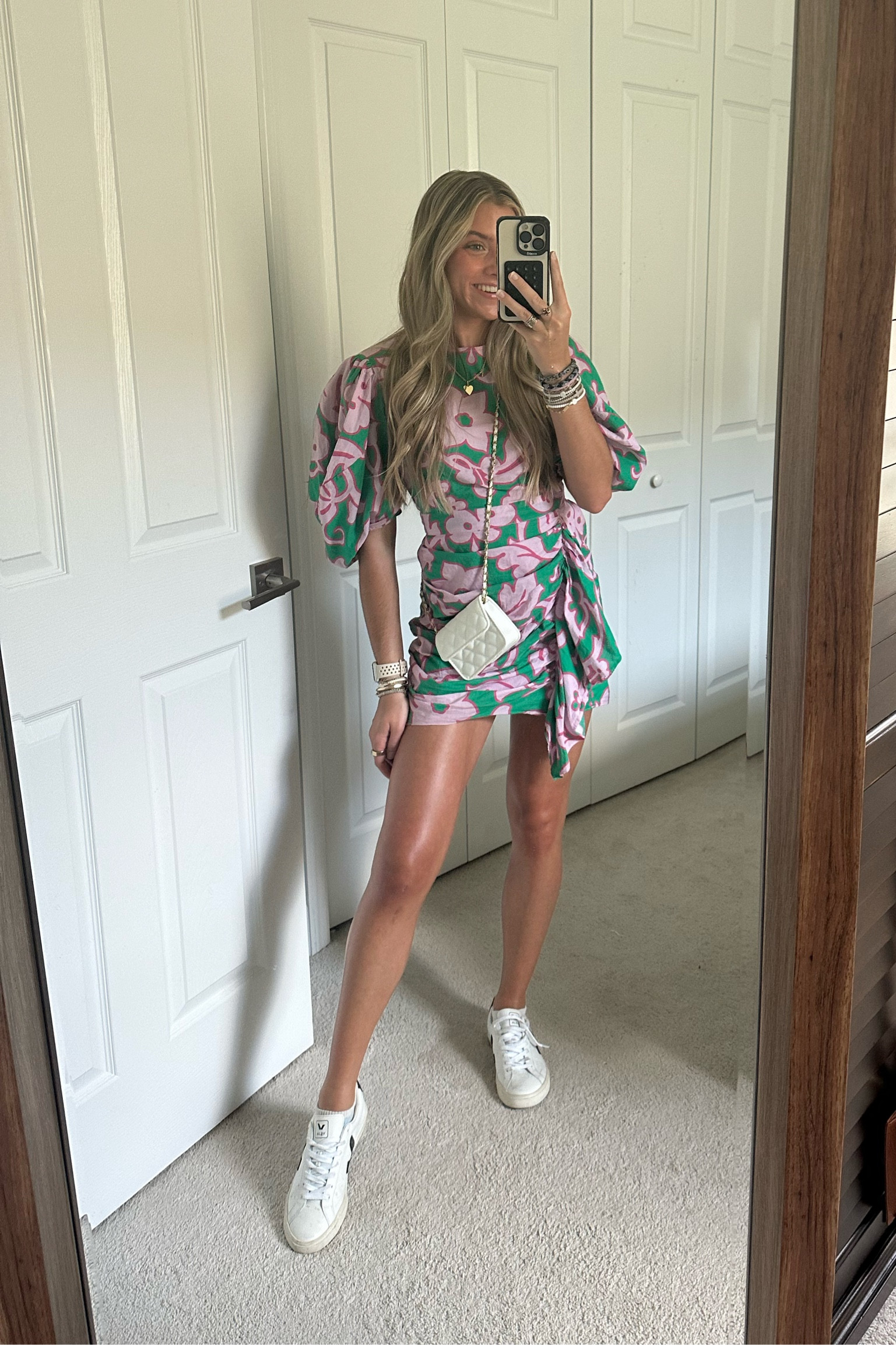 Rhode. Rent the runway dress. Amazon crossbody bag. Thatch necklace. Tini lux earrings. Aid through trade bracelets. Ryan and rose cross bracelets. Adina Eden tennis bracelet. Veja sneakers.  #outfit #fashion #style #ootd #ootn #outfitoftheday #fashionstyle  #outfitinspiration #outfitinspo #tryon #tryonhaul #fashionblogger #microinfluencer #fyp #lookbook #outfitideas #currentlywearing #styleinspo #outfitinspiration outfit, outfit of the day, outfit inspo, outfit ideas, styling, try on, fashion, affordable fashion. 

#LTKfindsunder100 #LTKitbag #LTKU