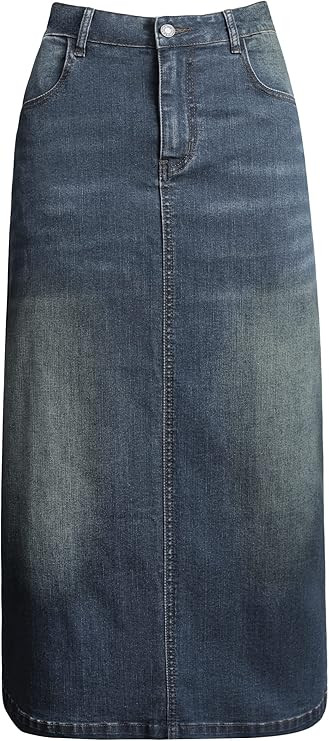 Women's Maxi Pencil Jean Skirt- High Waisted A-Line Long Denim Skirts for Ladies- Blue Jean Skirt | Amazon (US)