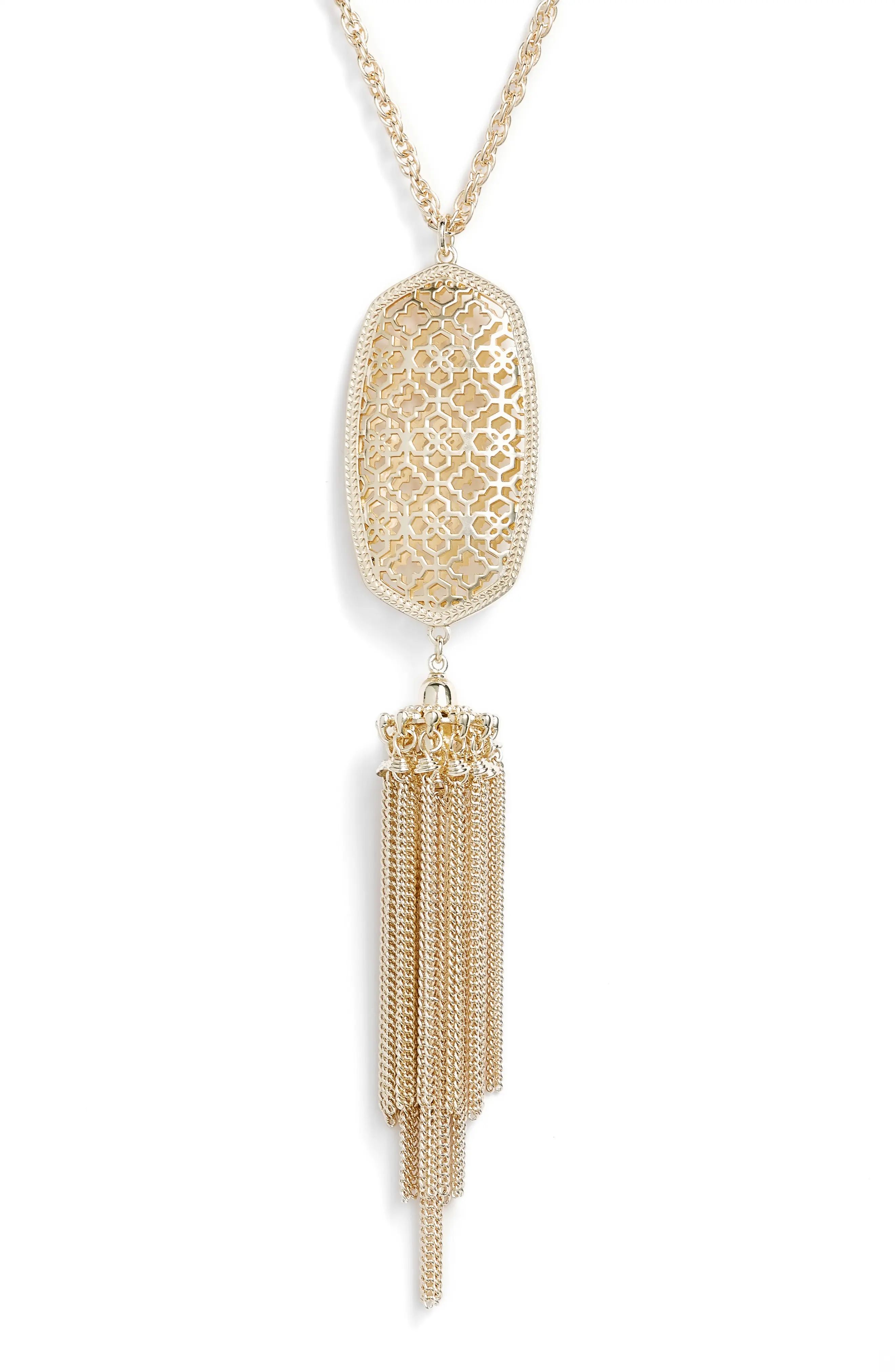 Rayne Openwork Tassel Pendant Necklace | Nordstrom