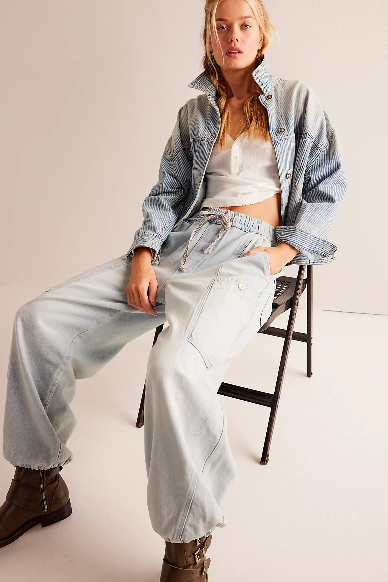 Bright-Eyed Low-Slung Pull-On Jeans | Free People (Global - UK&FR Excluded)