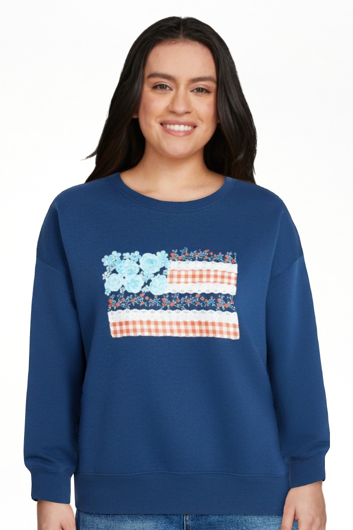 No Boundaries Boxy Americana Sweatshirt with Long Sleeves, Women's XXS-4X | Walmart (US)
