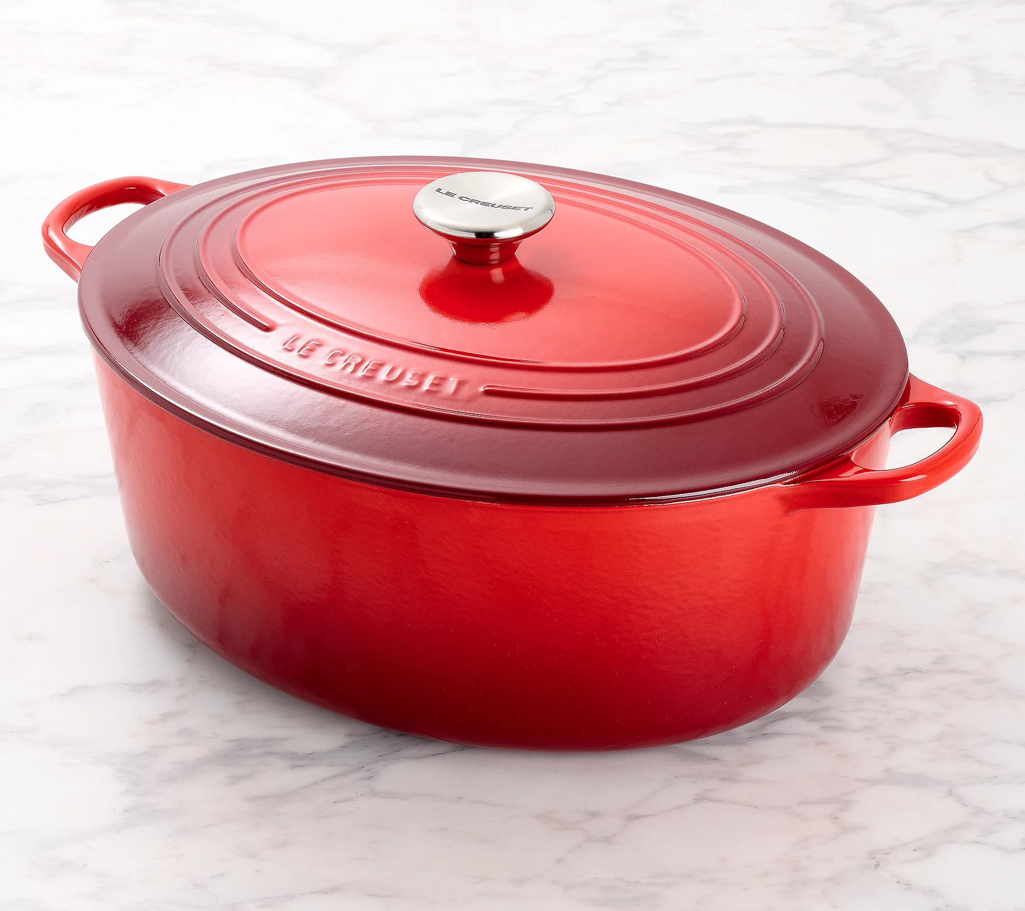 As Is Le Creuset 8-qt Oval Dutch Oven with Cast Iron Lid | QVC