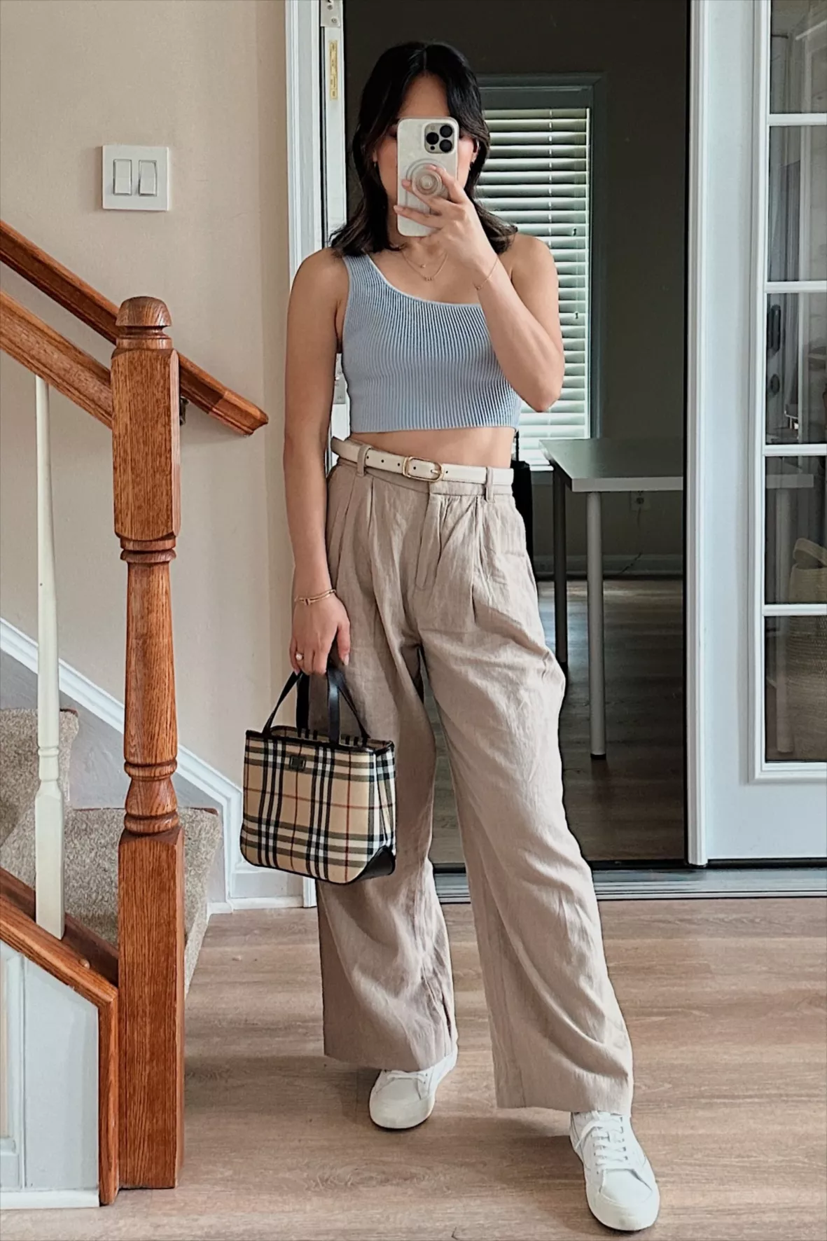 Linen-Blend Tailored Wide Leg Pant curated on LTK