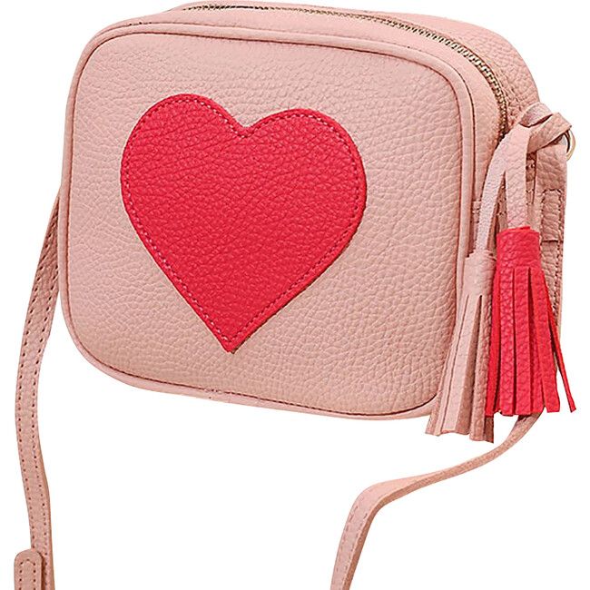 Pink Messenger Big Heart Crossbody Bag | Maisonette