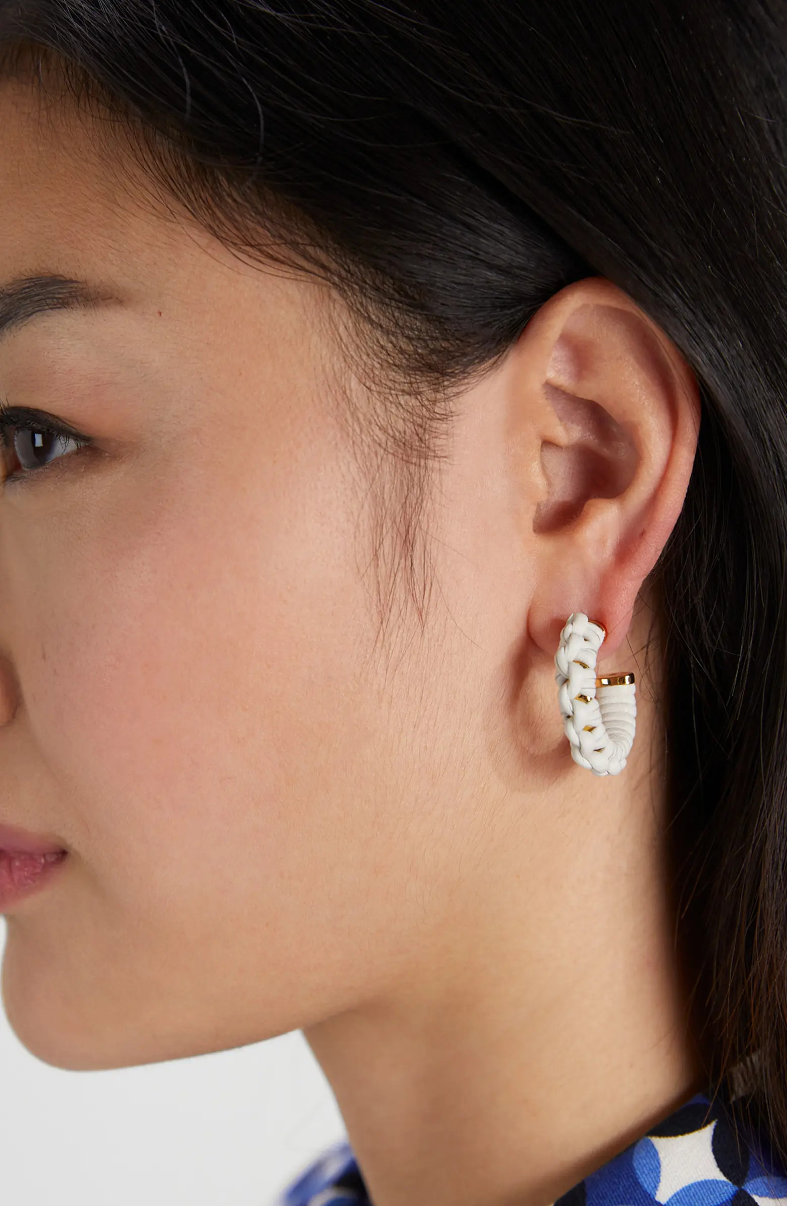 leather woven hoop earrings | Nordstrom