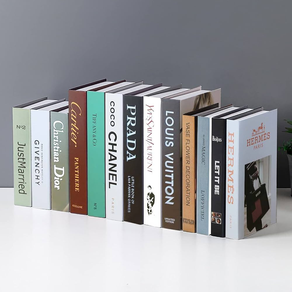 Decorative Books Bundle of Designer Book Decor Inspired CARDBOARD BOX – Fashion Design NO PAGE ... | Amazon (US)