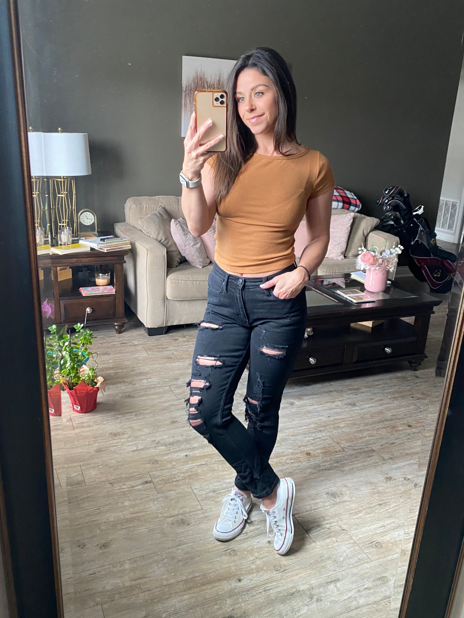 Cute and casual look today! Fitted tee, black ripped mom jeans and white chucks.  

Also, easy makeup and hair routine! Bare minerals is my go to foundation, and the Living Proof Dry Shampoo not only freshens my hair, but cleans it, leaving it smelling and feeling so good! Use code JESSICAMAD to save on the dry shampoo and other great Living Proof products!

#LTKFindsUnder50 #LTKShoeCrush #LTKStyleTip