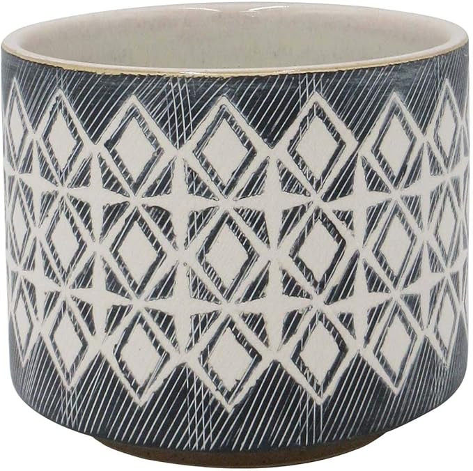 Amazon Brand – Rivet Geometric Ceramic Planter Pot, 4.1"H, Black | Amazon (US)