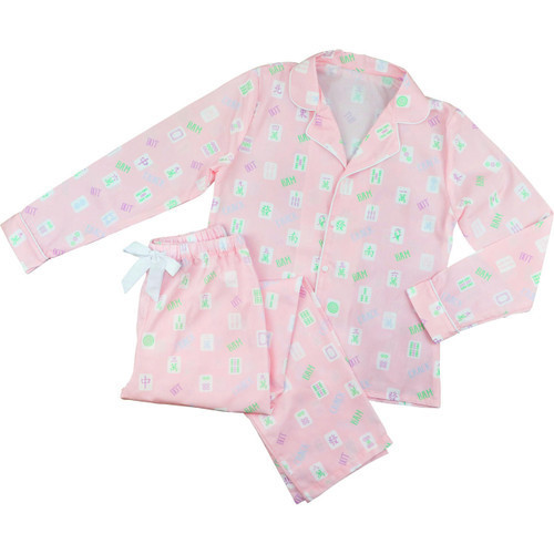 Ladies Pink Mahjong Knit Pajamas | Cecil and Lou