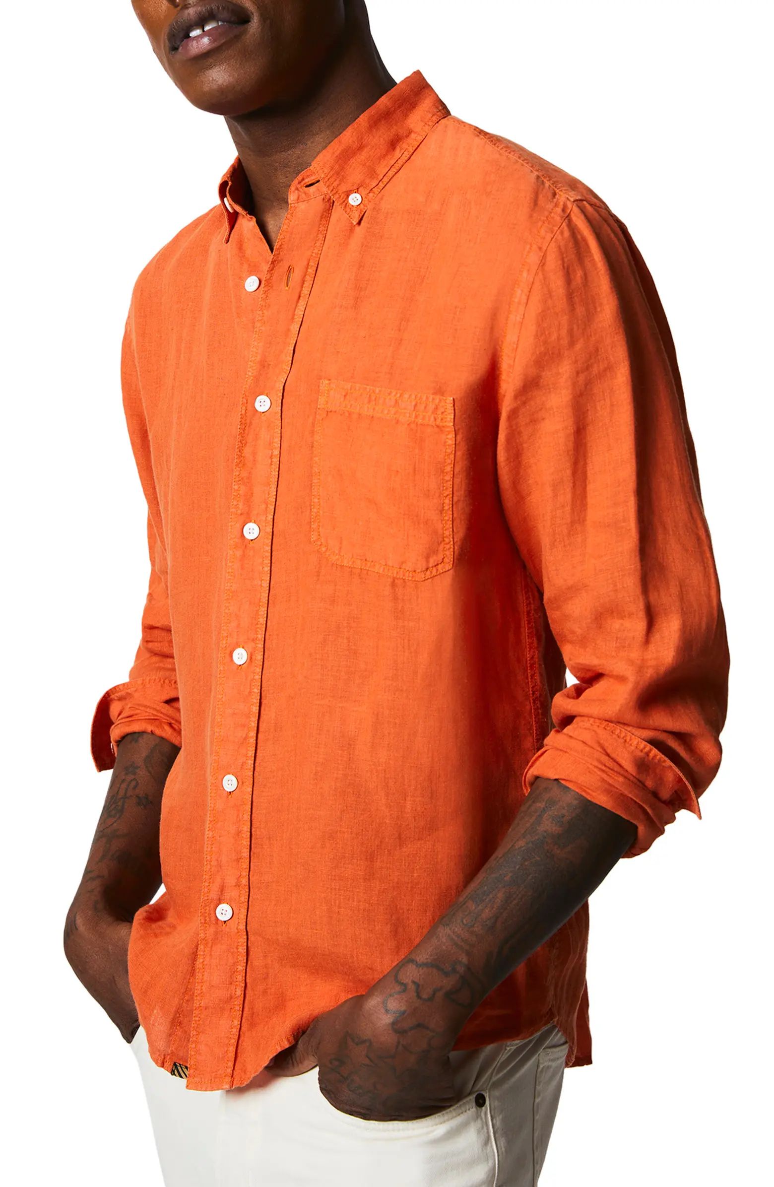 Billy Reid Tuscumbia Standard Fit Linen Button-Down Shirt | Nordstrom | Nordstrom