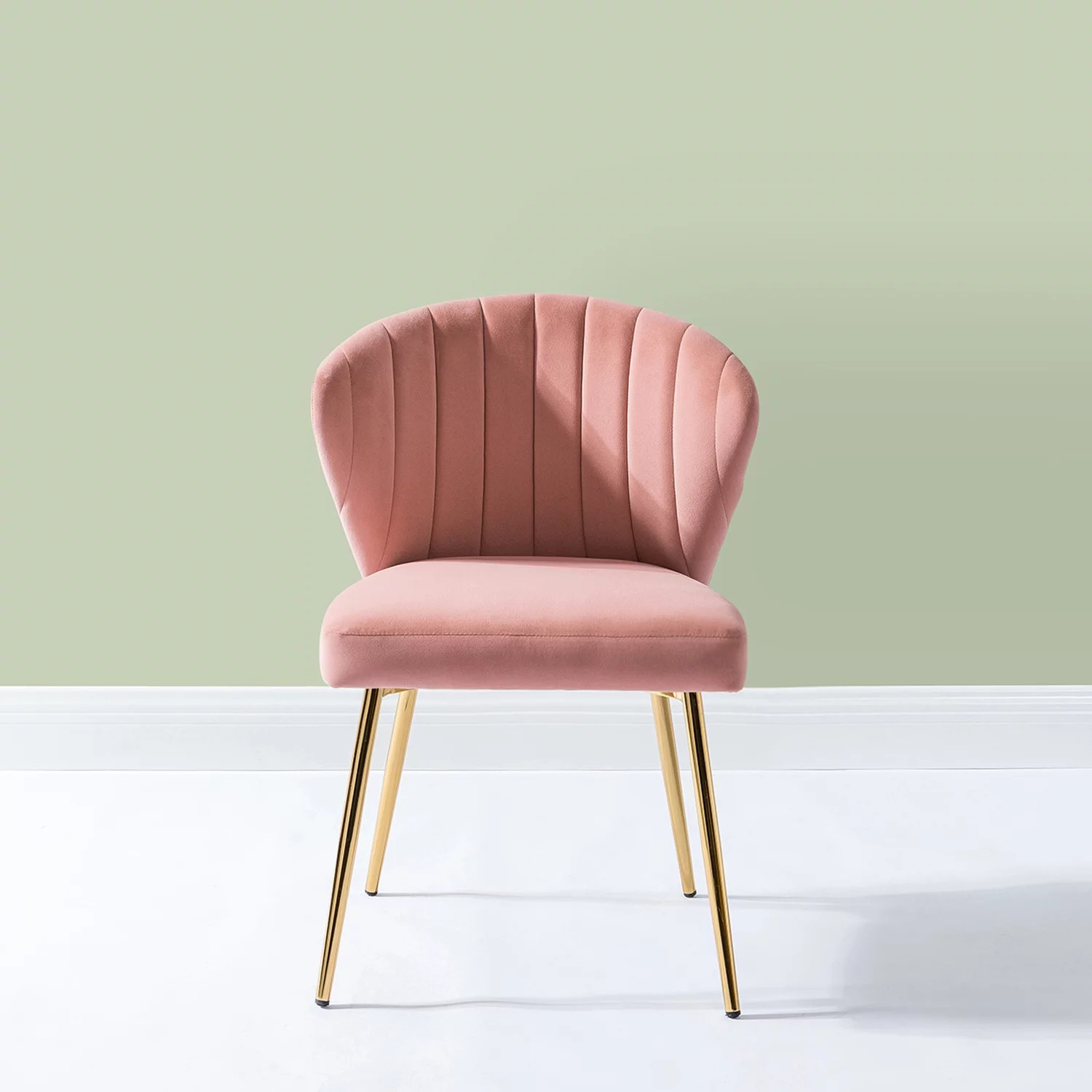 Luna velvet Side Chair for bedroom or living room in Pink - Walmart.com | Walmart (US)