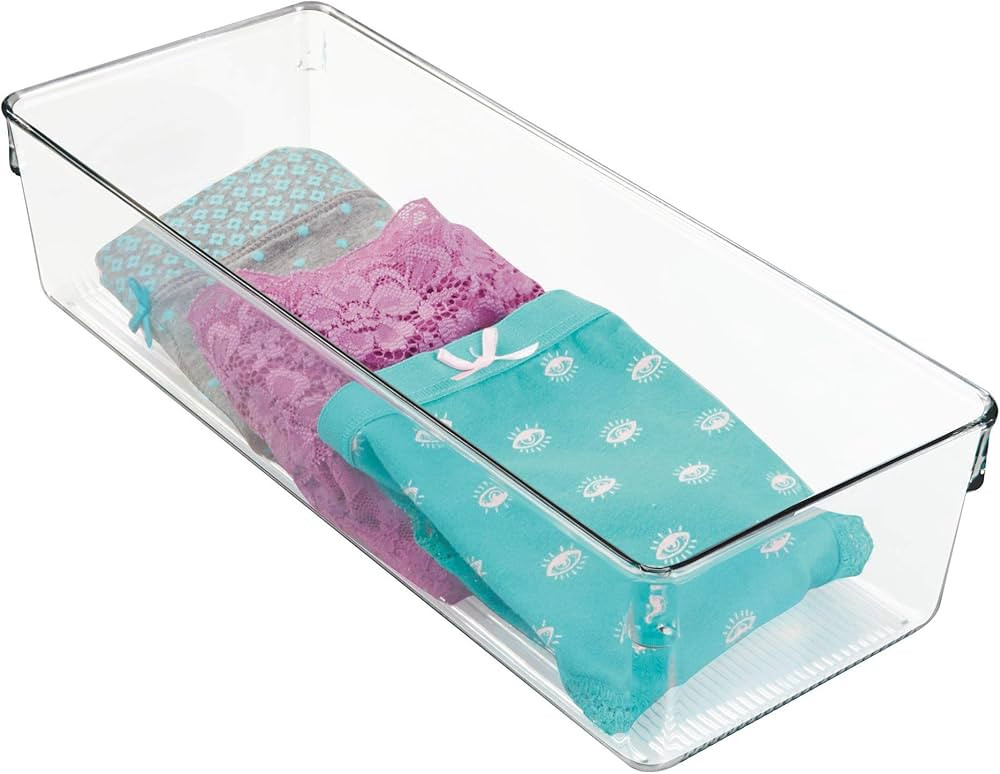 iDesign Linus Plastic Dresser and Vanity Organizer, Storage Bin for Bathroom, Bedroom, Office, Cr... | Amazon (US)