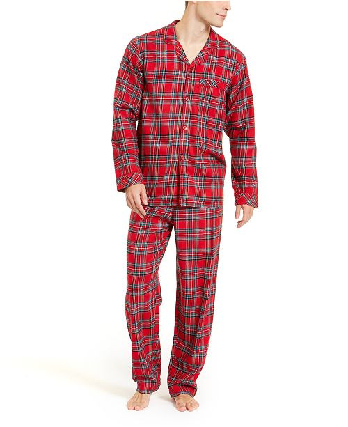 Matching Men's Brinkley Plaid Flannel Pajama Set, Created For Macy's | Macys (US)