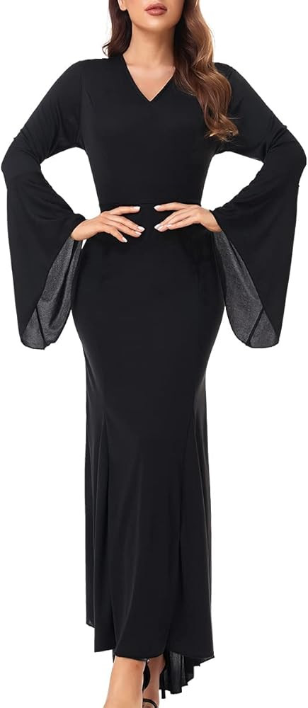 T.BOX Womens Morticia Addams Dress Halloween Costumes for Women Adult - Addams Family Costume Max... | Amazon (US)
