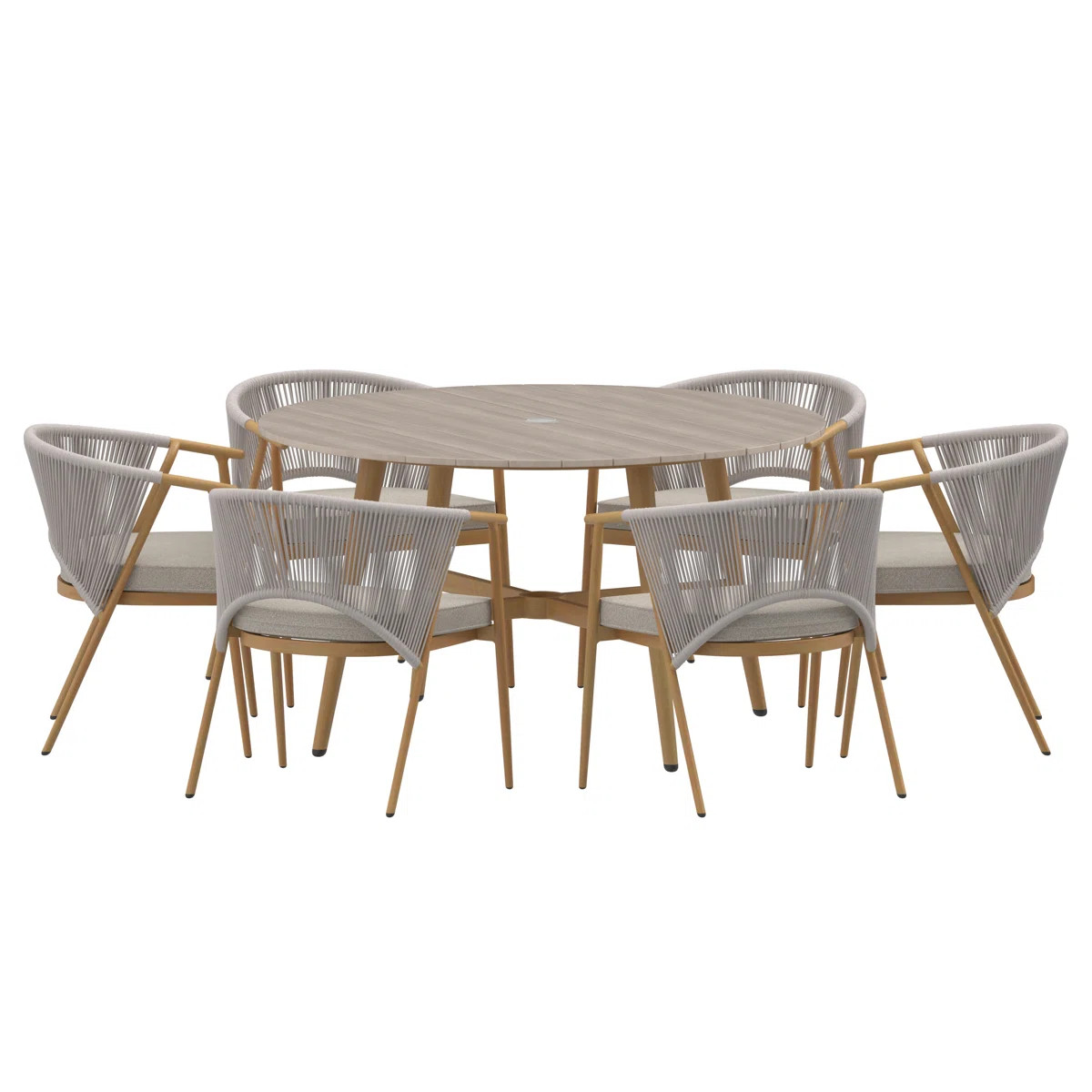 Patio Dining Set with Round Table , Cushions Included | Wayfair UK