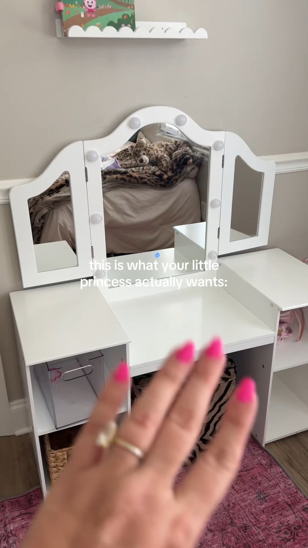 This kids vanity is basically a dream setup for little beauty lovers. The light-up mirror and storage cabinet give them a fun spot for getting ready and playing. 

 #LTKHome #LTKSaleAlert #LTKKids