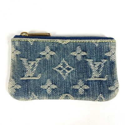 LOUIS VUITTON Pochette Cle M95343 Monogram Denim Coin Purse with Key Ring Blue | eBay US