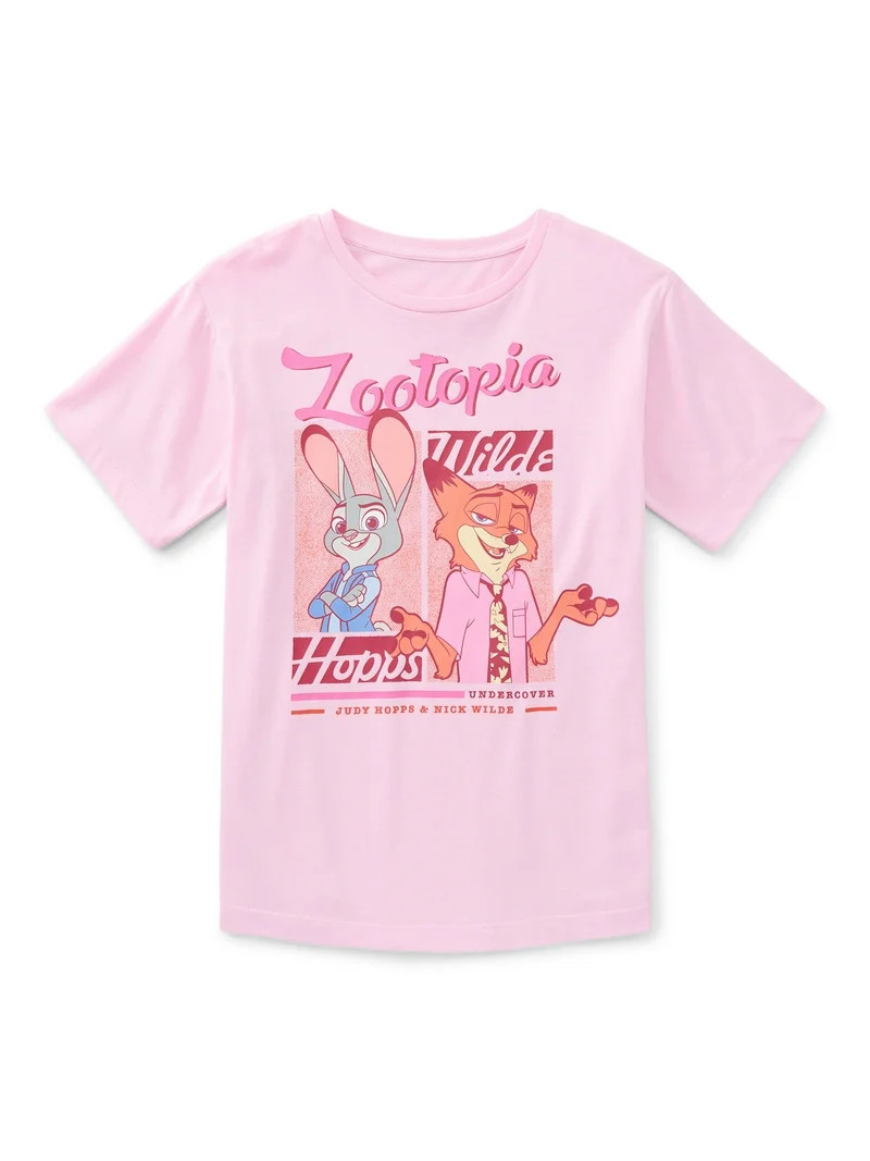 Disney Zootopia Girls Short Sleeve Graphic T-Shirt, Sizes 4-16 | Walmart (US)