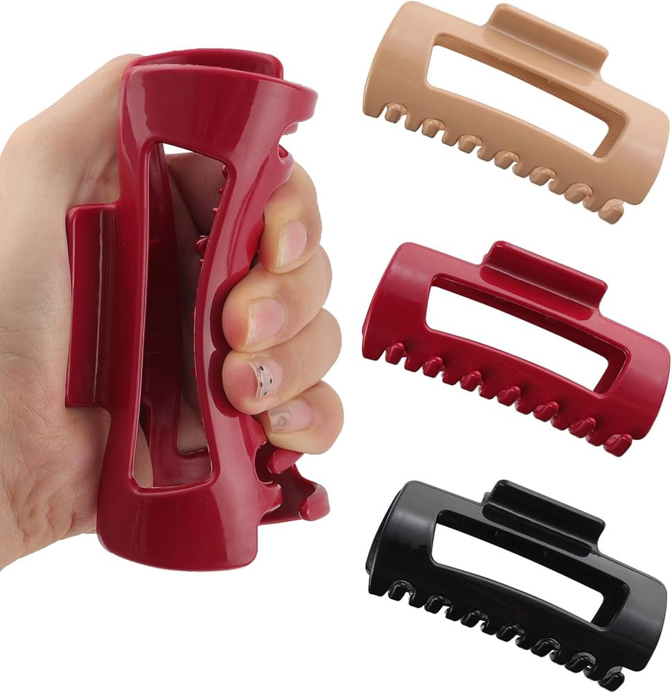 3 PCS Silicone Flexible Hair Claw Clips for Women Soft Bendable Claw Clip Scalp-Safe Soft Cloud H... | Amazon (US)