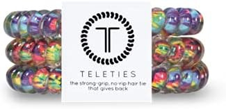 TELETIES - Spiral Hair Coils - Ponytail Holder Hair Ties for Women - Phone Cord Hair Ties - Stron... | Amazon (US)