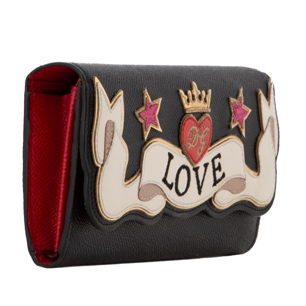 Dolce&Gabbana Authentic Women’s Love Continental black letaher Wallet | Poshmark