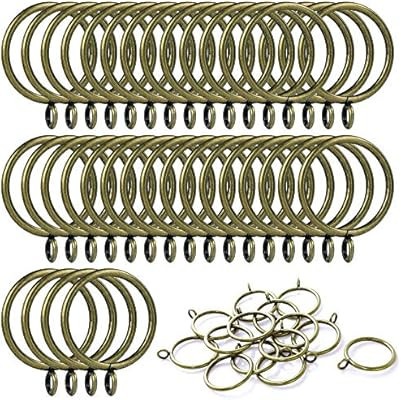 ANJUU 36 Pack 38mm Inner Diameter Metal Curtain Drape Sliding Eyelet Rings Antique Bronze Tone | Amazon (US)