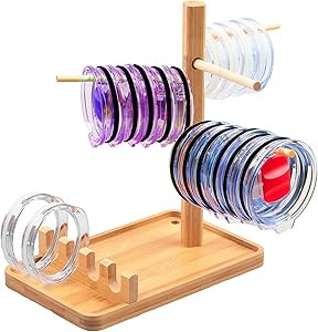 Miradou Tumbler Lid Organizer,Bamboo Lid Holder Storage for Up to 20 Water Bottles Lids Organizer... | Amazon (US)
