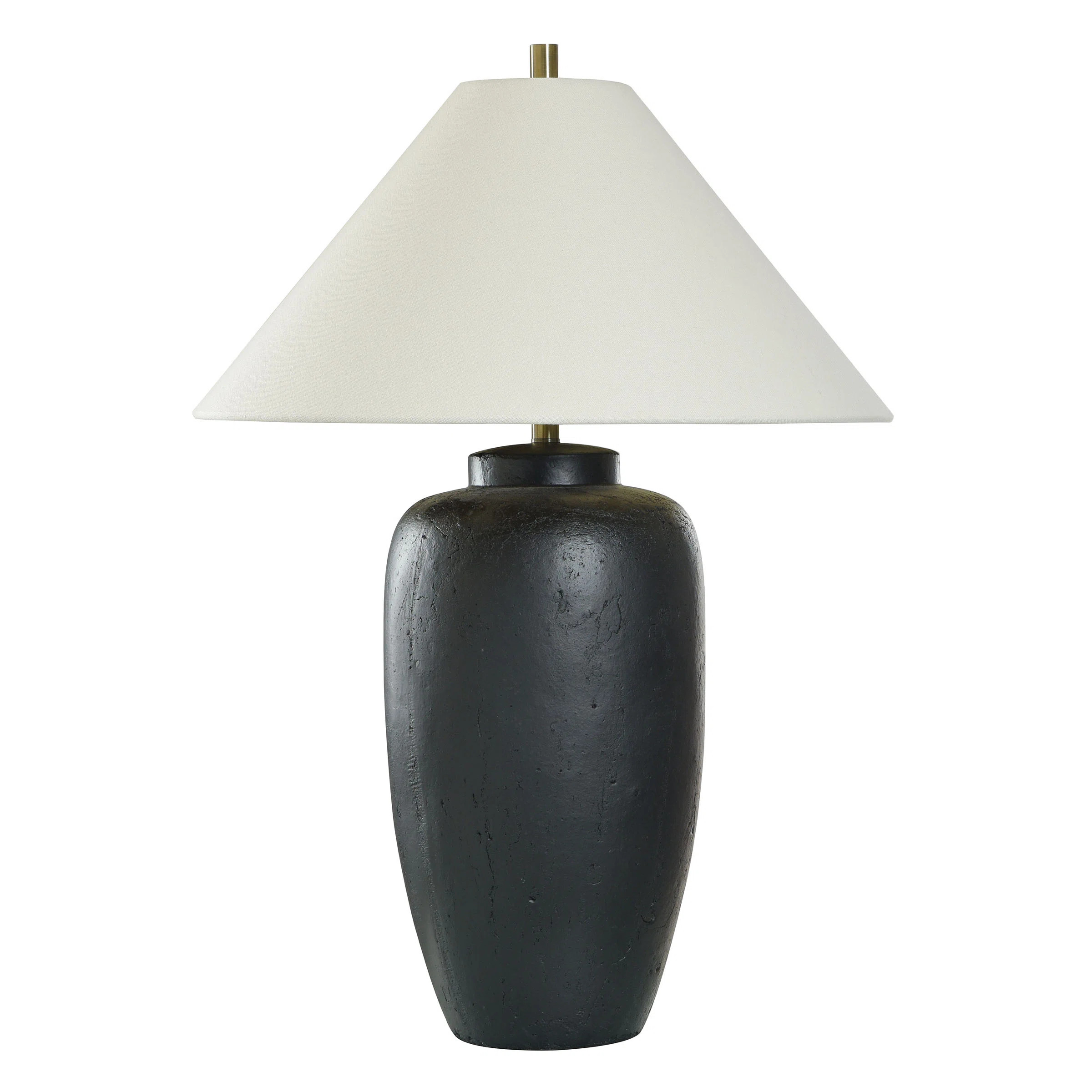Rosine Table Lamp - Matte Black - White Hardback Shade | Wayfair North America