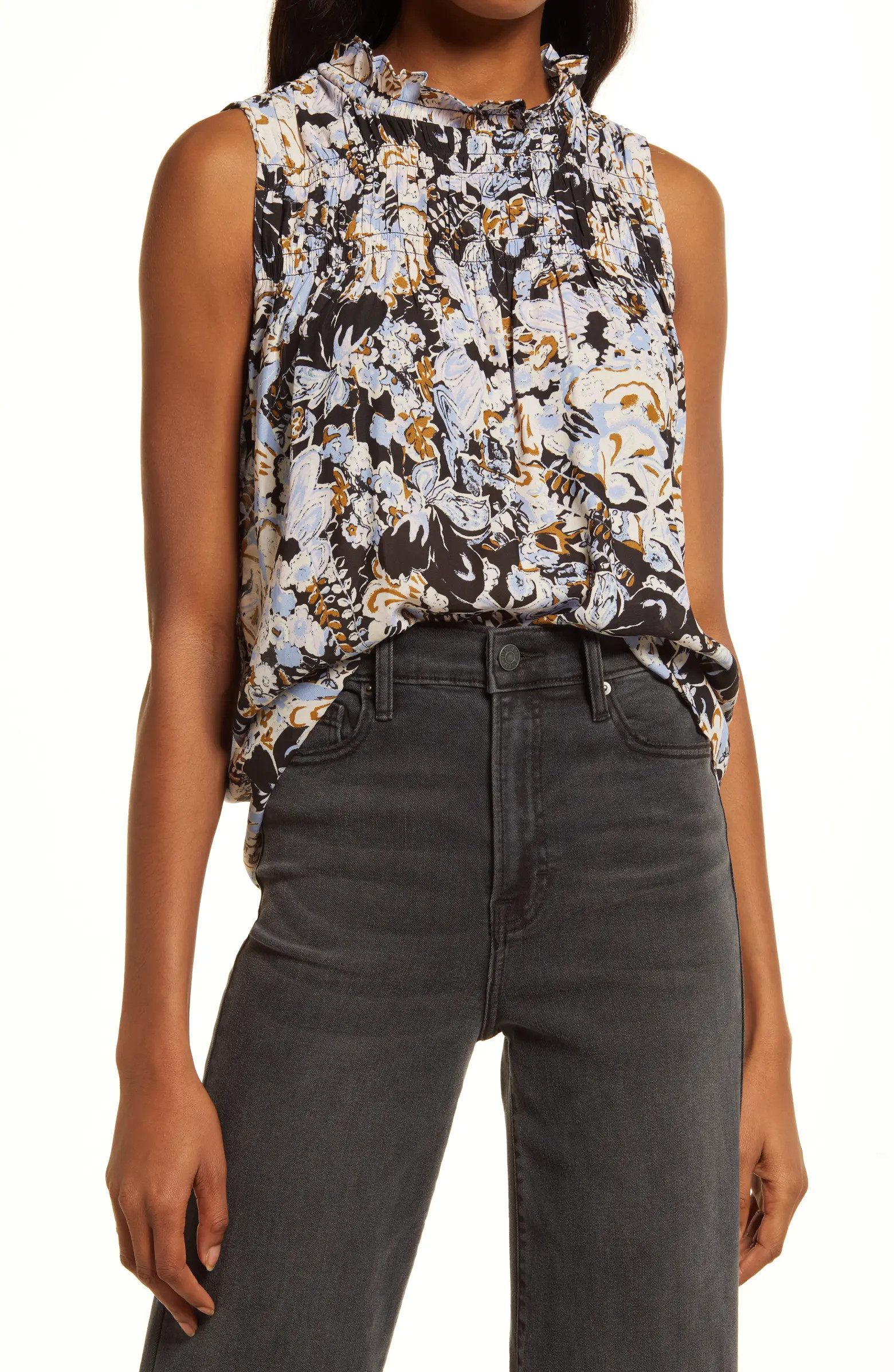 Shirred Sleeveless Top | Nordstrom