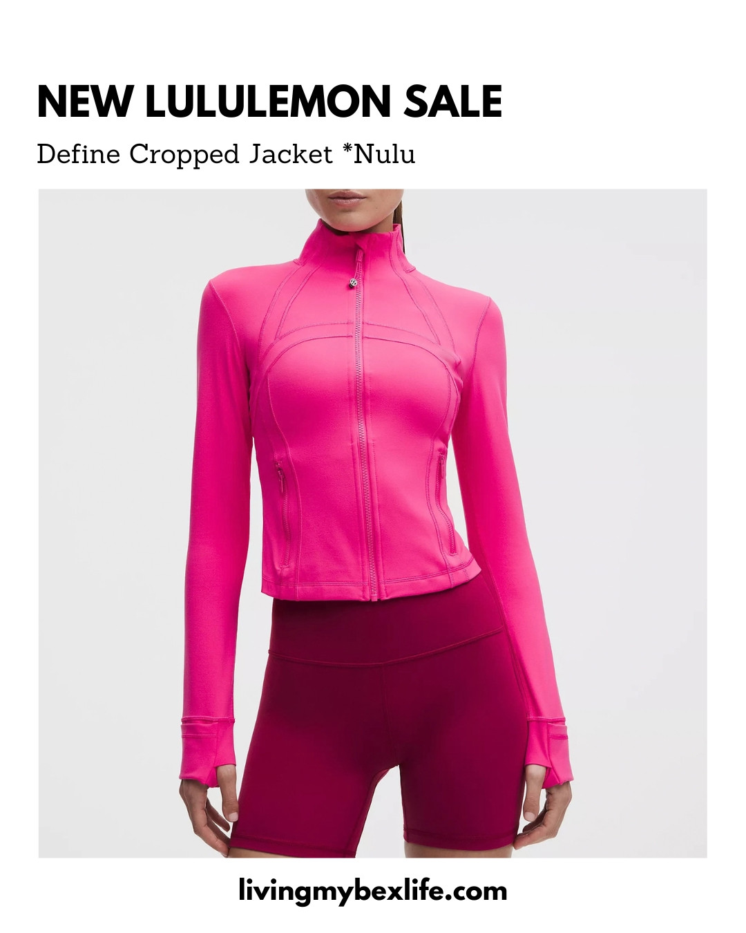 new lululemon sale! define cropped jacket in flamingo fun tone pink | lululemon pink, lulu pink, lulu sale, lululemon we made too much, fall outfits women over 50, fall fashion hauls, athleisure, gym outfit, workout 

 #LTKmomlife #LTKActive #LTKU