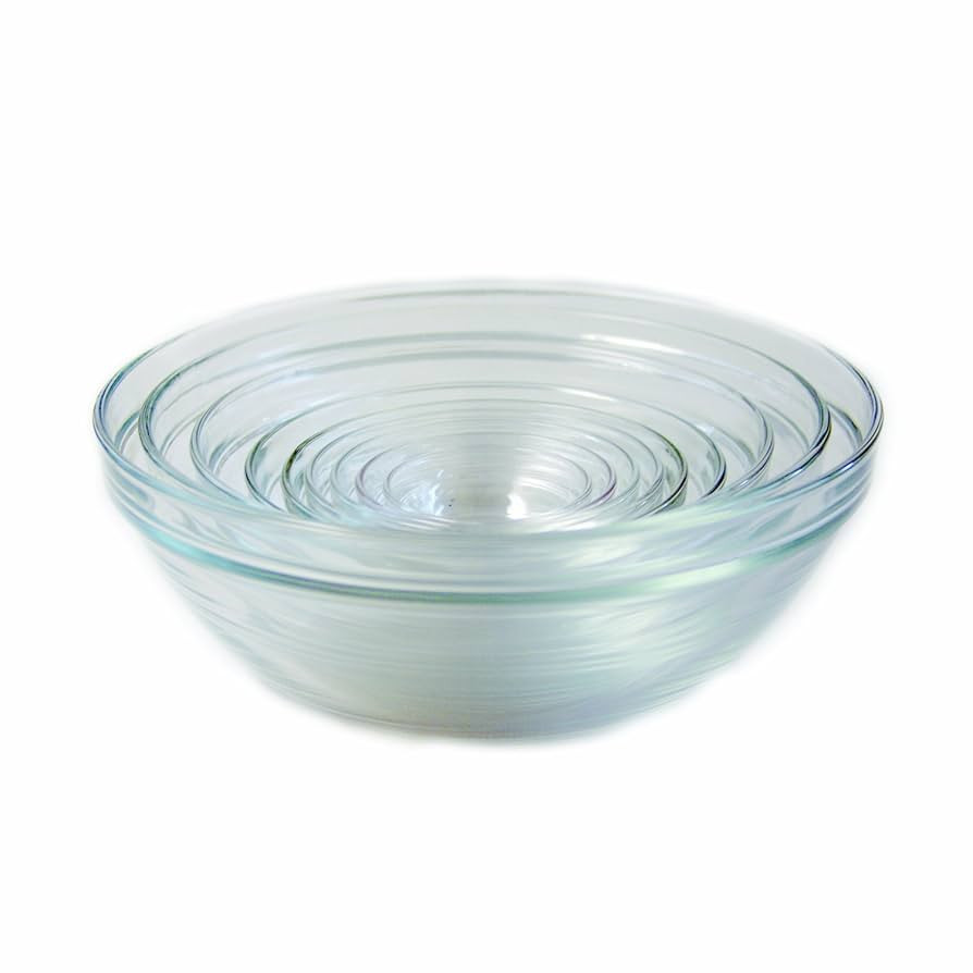 Duralex Made In France Lys Stackable 9-Piece Glass Bowl Set,Clear | Amazon (US)