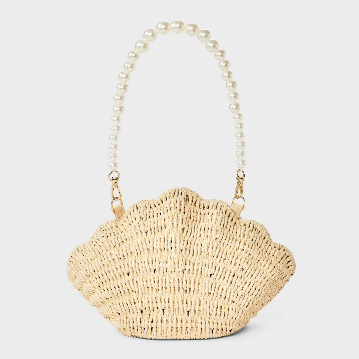 Straw Clamshell Clutch Handbag - A New Day™ Light Beige | Target