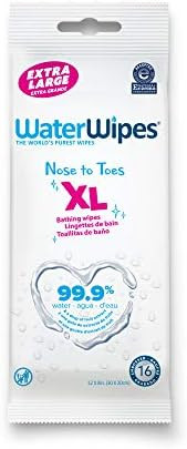 Baby Wipes, WaterWipes XL Unscented, No-Rinse Textured Bath Wipes, for Sensitive & Newborn Skin, ... | Amazon (US)