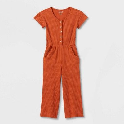 Girls' Short Sleeve Rib Jumpsuit - Cat & Jack™ | Target