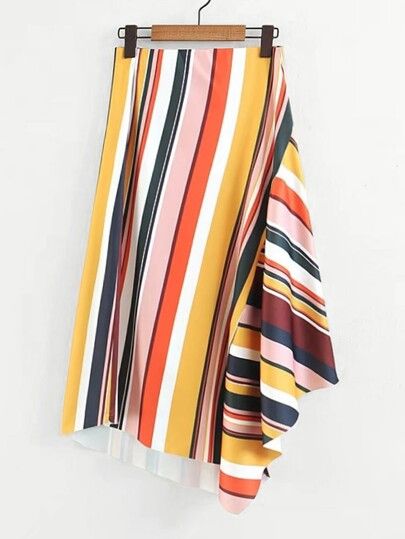Asymmetrical Striped Skirt | SHEIN