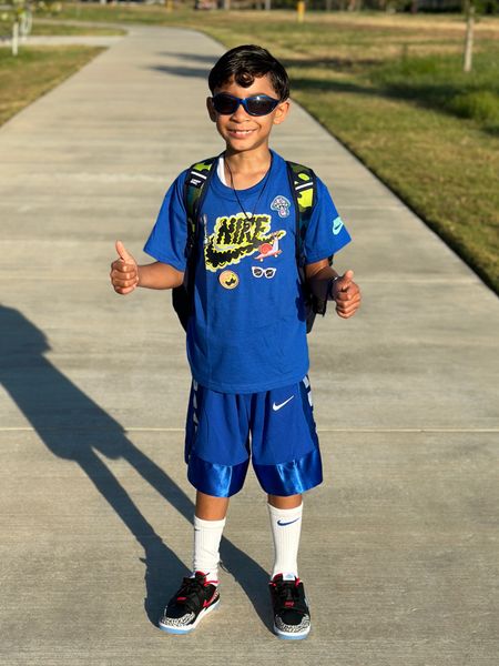 Feeling blue? Ha ha! Of course not! This kiddo rocking his blue Nike outfit. @nike #Nike #dickssportinggoods #fashion #Athleticwear #fashion #School #athletes 

#LTKkids #LTKshoecrush
