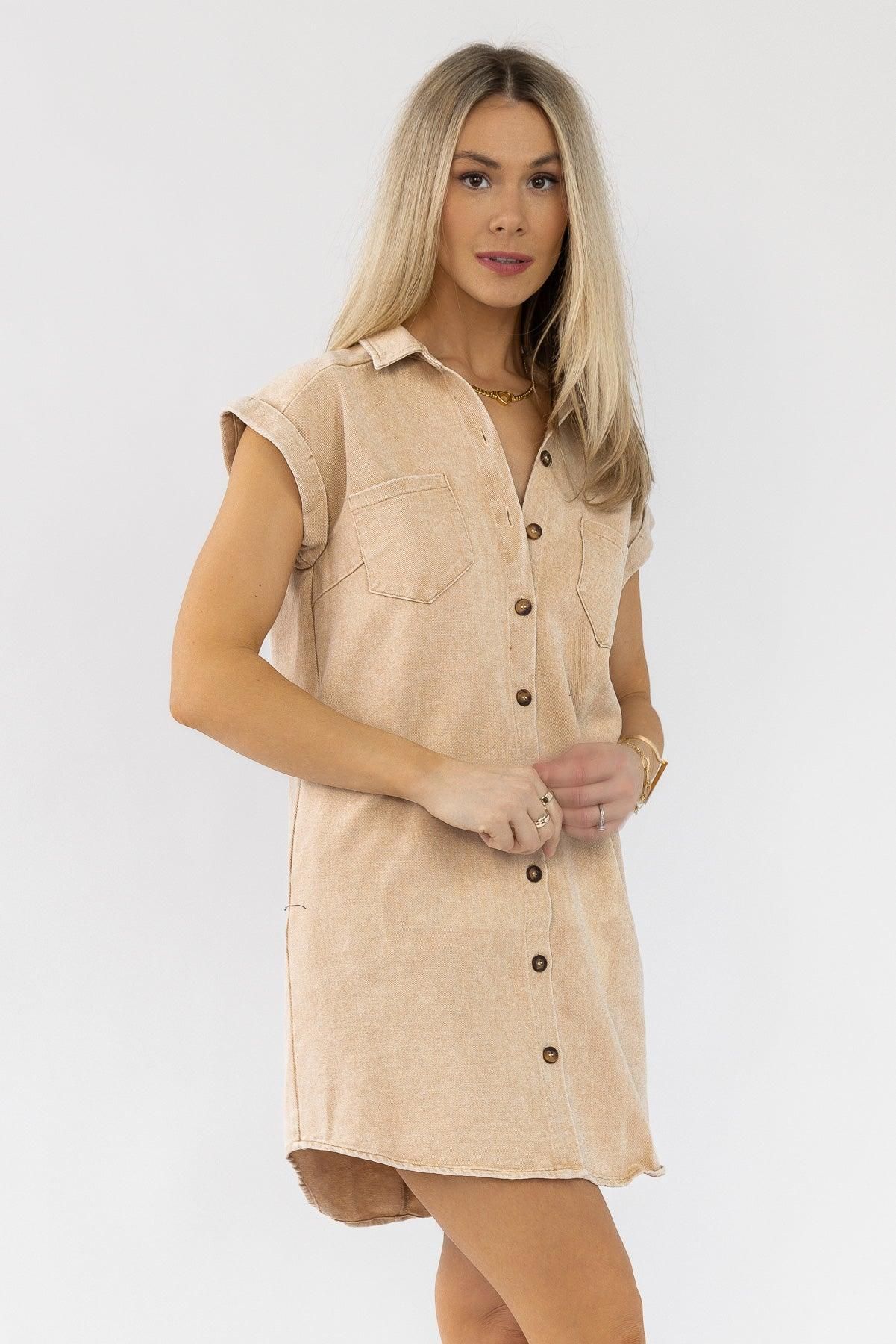 Luella Khaki Denim Dress - Final Sale | JO+CO