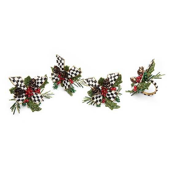 MacKenzie-Childs | Holly Holiday Napkin Rings - Set of 4 | MacKenzie-Childs