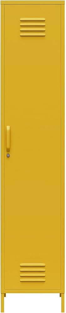 REALROOMS Shadwick 1 Door Tall Single Metal Locker Style Storage Cabinet, Mustard Yellow | Amazon (US)