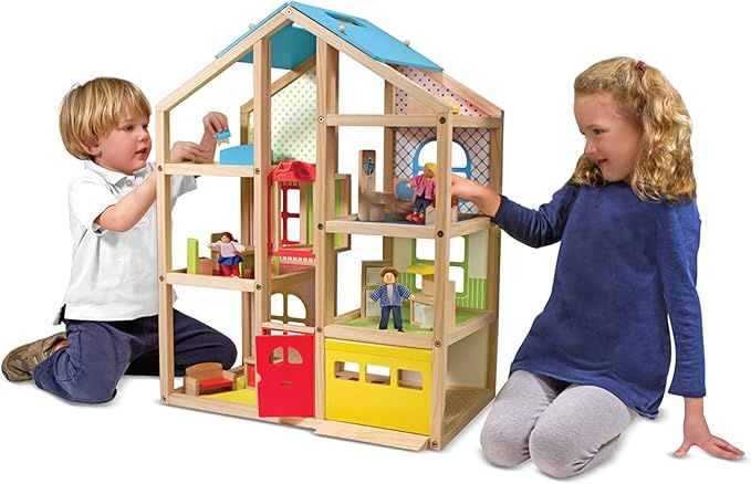 Melissa & Doug Hi-Rise Dollhouse and Furniture Set | Amazon (US)